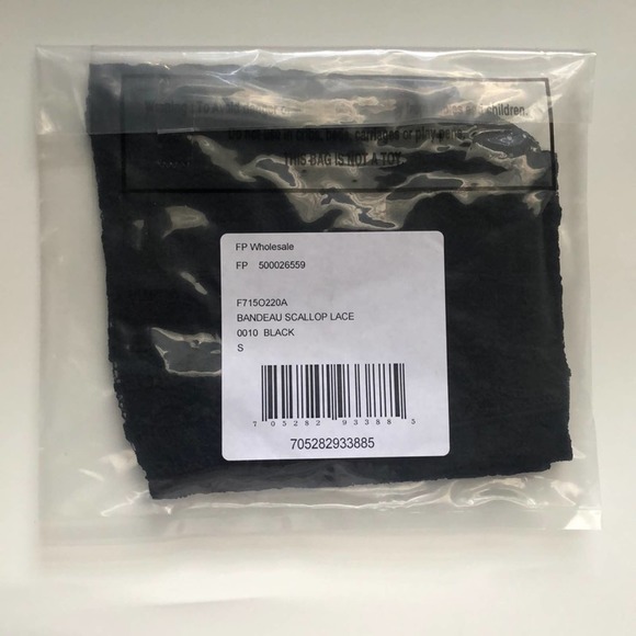 Free People Lace Bandeau Bralette Scallop Black - Picture 8 of 12